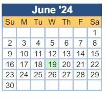 District School Academic Calendar for Freedom Park Elementary for June 2024