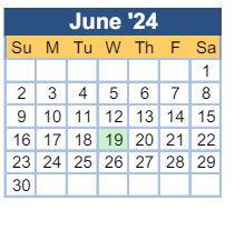 District School Academic Calendar for Hephzibah High School for June 2024