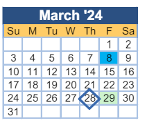 District School Academic Calendar for Richmond County Evening High School for March 2024