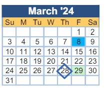 District School Academic Calendar for Tubman Middle School for March 2024