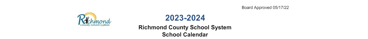 District School Academic Calendar for Sand Hills Psychoeducational Program