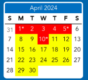 District School Academic Calendar for George W. Carver ELEM. for April 2024