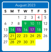 District School Academic Calendar for Linwood Holton Elem for August 2023