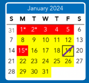 District School Academic Calendar for Linwood Holton Elem for January 2024