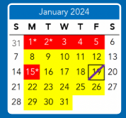 District School Academic Calendar for George W. Carver ELEM. for January 2024