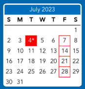 District School Academic Calendar for Linwood Holton Elem for July 2023