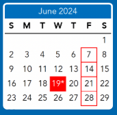 District School Academic Calendar for Linwood Holton Elem for June 2024