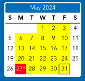 District School Academic Calendar for Linwood Holton Elem for May 2024