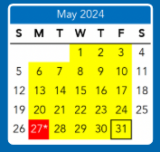 District School Academic Calendar for George W. Carver ELEM. for May 2024