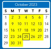 District School Academic Calendar for George W. Carver ELEM. for October 2023