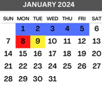 District School Academic Calendar for Dr Mario E Ramirez Elementary for January 2024