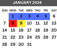 District School Academic Calendar for Veterans Middle School for January 2024