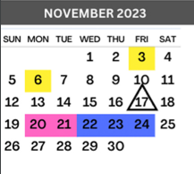 District School Academic Calendar for General Ricardo Sanchez Elementary for November 2023