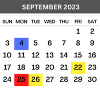 District School Academic Calendar for Grulla Elementary for September 2023
