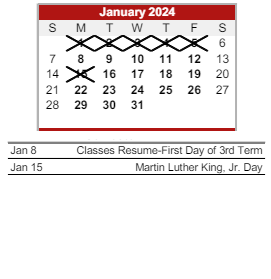 District School Academic Calendar for River Forest Jr High School for January 2024