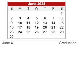 District School Academic Calendar for River Forest Jr High School for June 2024