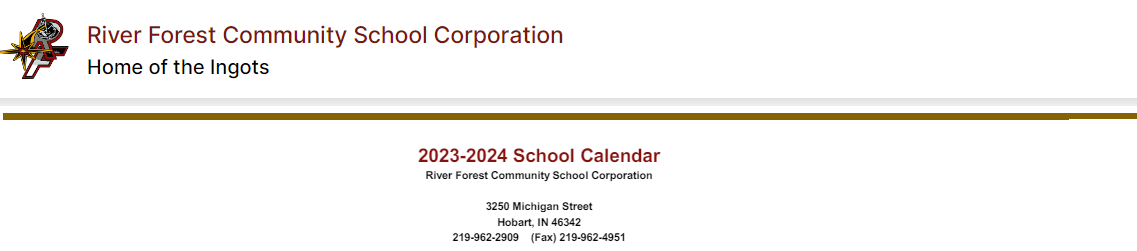 District School Academic Calendar for River Forest Jr High School