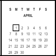 District School Academic Calendar for Sunshine Special Education for April 2024
