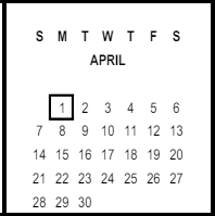 District School Academic Calendar for Riverside Unified Independent Study for April 2024