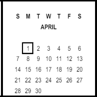 District School Academic Calendar for Lincoln (abraham) Continuation for April 2024