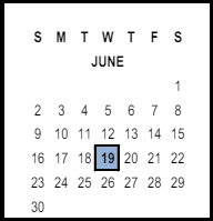 District School Academic Calendar for Hyatt Elementary for June 2024