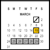 District School Academic Calendar for Earhart (amelia) Middle for March 2024