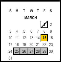 District School Academic Calendar for Riverside Unified Independent Study for March 2024