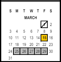 District School Academic Calendar for John F. Kennedy Elementary for March 2024