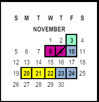 District School Academic Calendar for Riverside Unified Independent Study for November 2023
