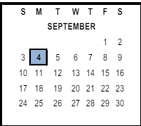 District School Academic Calendar for Riverside Unified Independent Study for September 2023