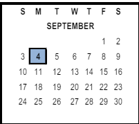 District School Academic Calendar for Rehoboth Charter Academy for September 2023