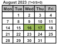 District School Academic Calendar for Intrntnl Finance & Econ Dev HS At Franklin for August 2023