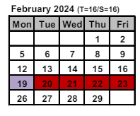 District School Academic Calendar for Intrntnl Finance & Econ Dev HS At Franklin for February 2024