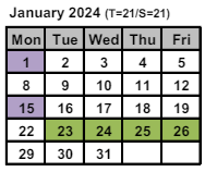 District School Academic Calendar for Intrntnl Finance & Econ Dev HS At Franklin for January 2024