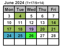 District School Academic Calendar for Intrntnl Finance & Econ Dev HS At Franklin for June 2024