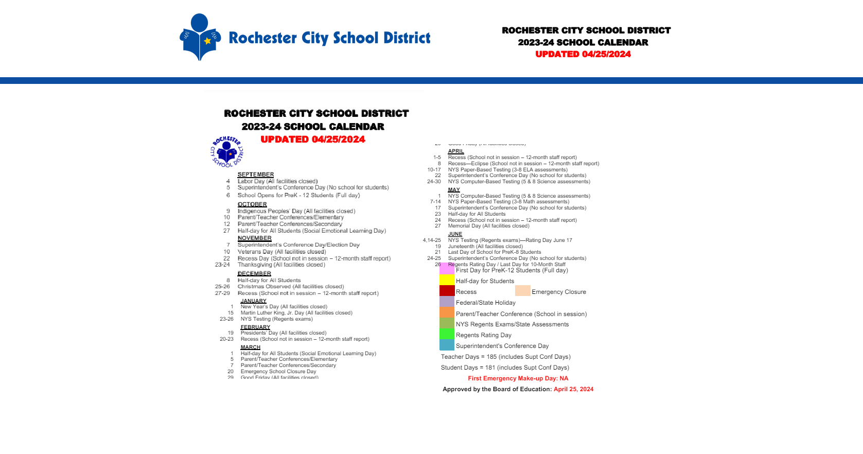District School Academic Calendar Key for Intrntnl Finance & Econ Dev HS At Franklin