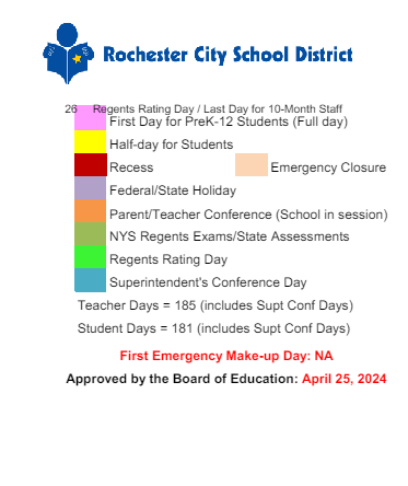 District School Academic Calendar Legend for Intrntnl Finance & Econ Dev HS At Franklin