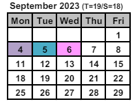 District School Academic Calendar for Intrntnl Finance & Econ Dev HS At Franklin for September 2023