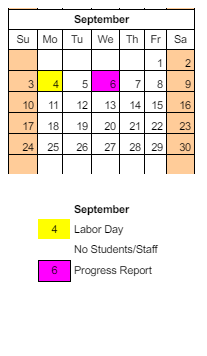 District School Academic Calendar for Columbia Elementary School for September 2023