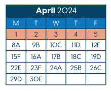 District School Academic Calendar for Hawthorne Diploma Program for April 2024