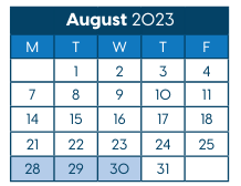 District School Academic Calendar for Folwell Elementary for August 2023