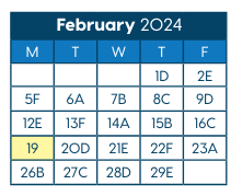 District School Academic Calendar for Hawthorne Diploma Program for February 2024