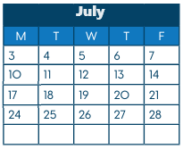 District School Academic Calendar for Hawthorne Diploma Program for July 2023