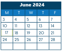 District School Academic Calendar for Pinewood Elementary for June 2024