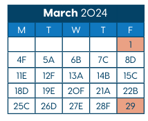 District School Academic Calendar for Hawthorne Diploma Program for March 2024