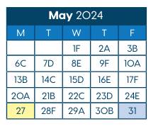 District School Academic Calendar for Hawthorne Diploma Program for May 2024