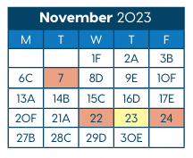 District School Academic Calendar for Folwell Elementary for November 2023