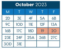 District School Academic Calendar for Hawthorne Diploma Program for October 2023