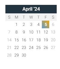 District School Academic Calendar for Mcintosh Science And Tech Magnet for April 2024