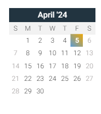 District School Academic Calendar for Walker Elem School for April 2024